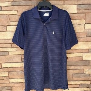 IZOD Stretch Golf Men's Short Sleeve Polo Shirt Large Purple Striped